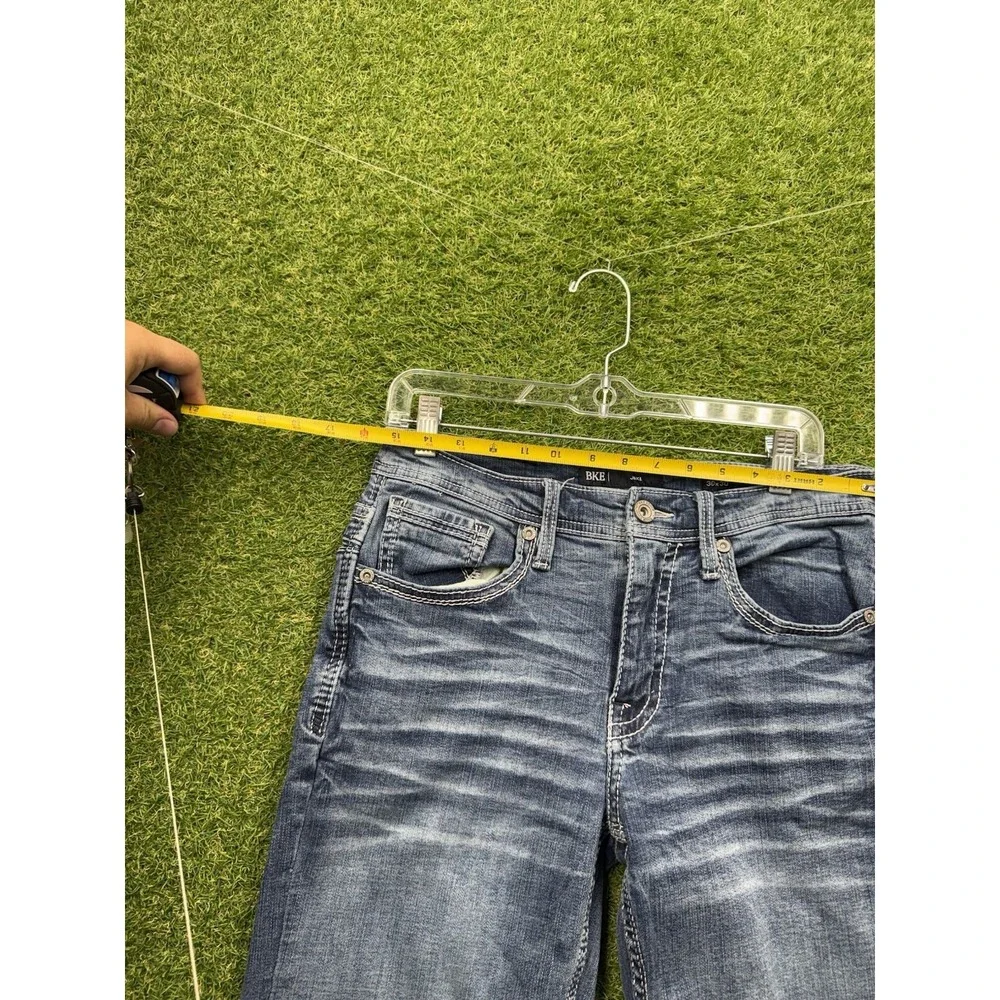 BKE Jeans Mens 34x32 Jake Straight Leg Light Wash Buckle Stretch Modern Y2K Work
